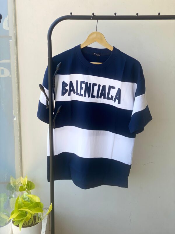 Classic Stripe Oversized T-Shirt - NAVY BLUE