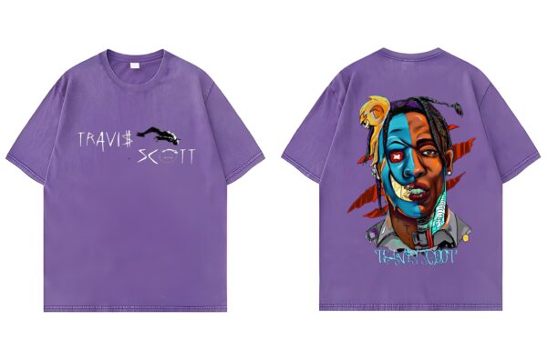 OVERSIZED PRINTED T-SHIRT - PURPLE