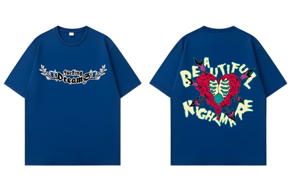 OVERSIZED PRINTED T-SHIRT - BLUE