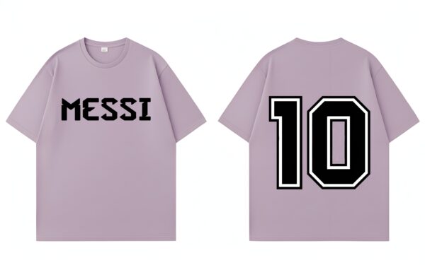 OVERSIZED MESSI PRINTED T-SHIRT - PURPLE