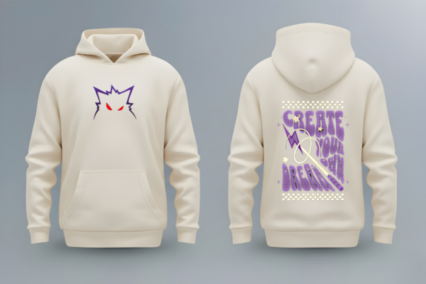 PRINTED HOODIE - IVORY