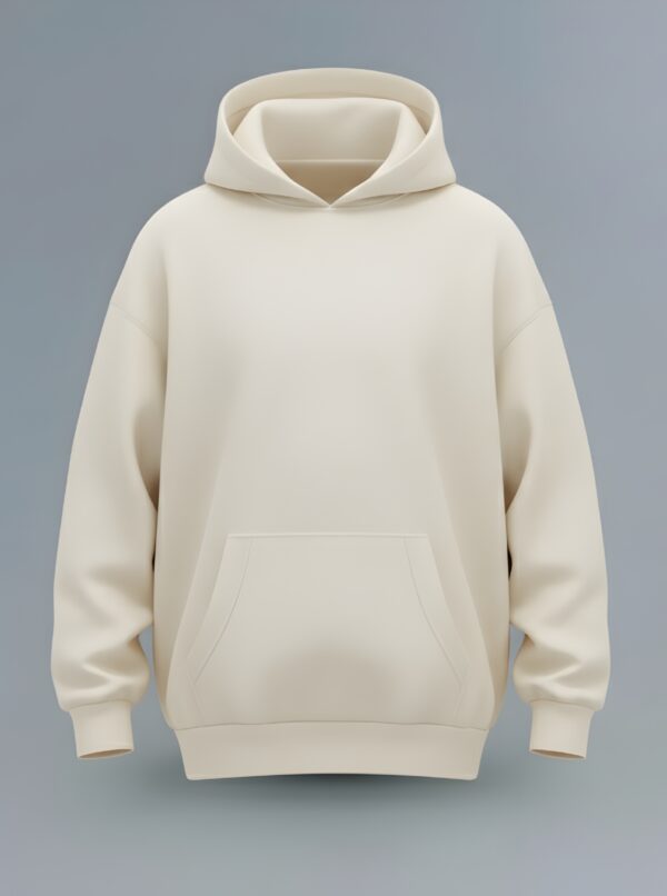 BAGGY PLAIN HOODIE - IVORY
