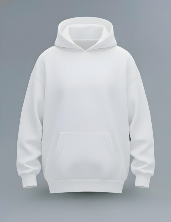 BAGGY PLAIN HOODIE - WHITE