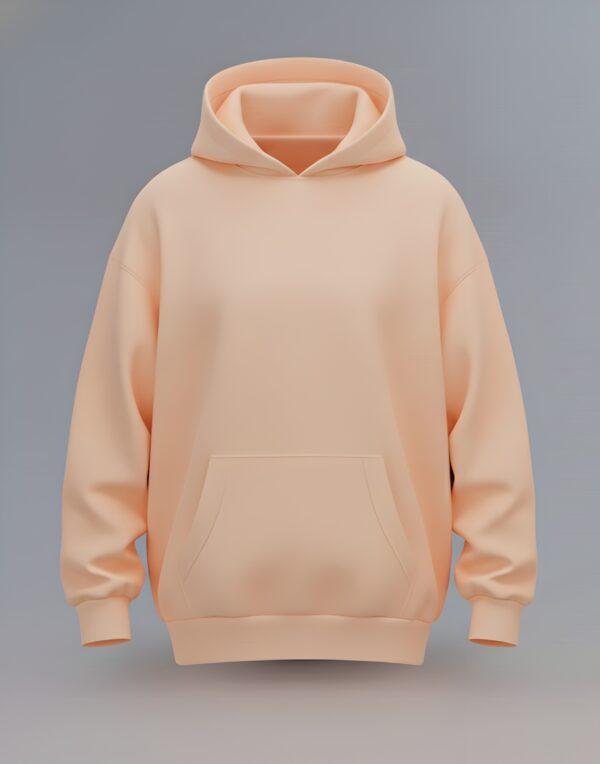 BAGGY PLAIN HOODIE - PEACH